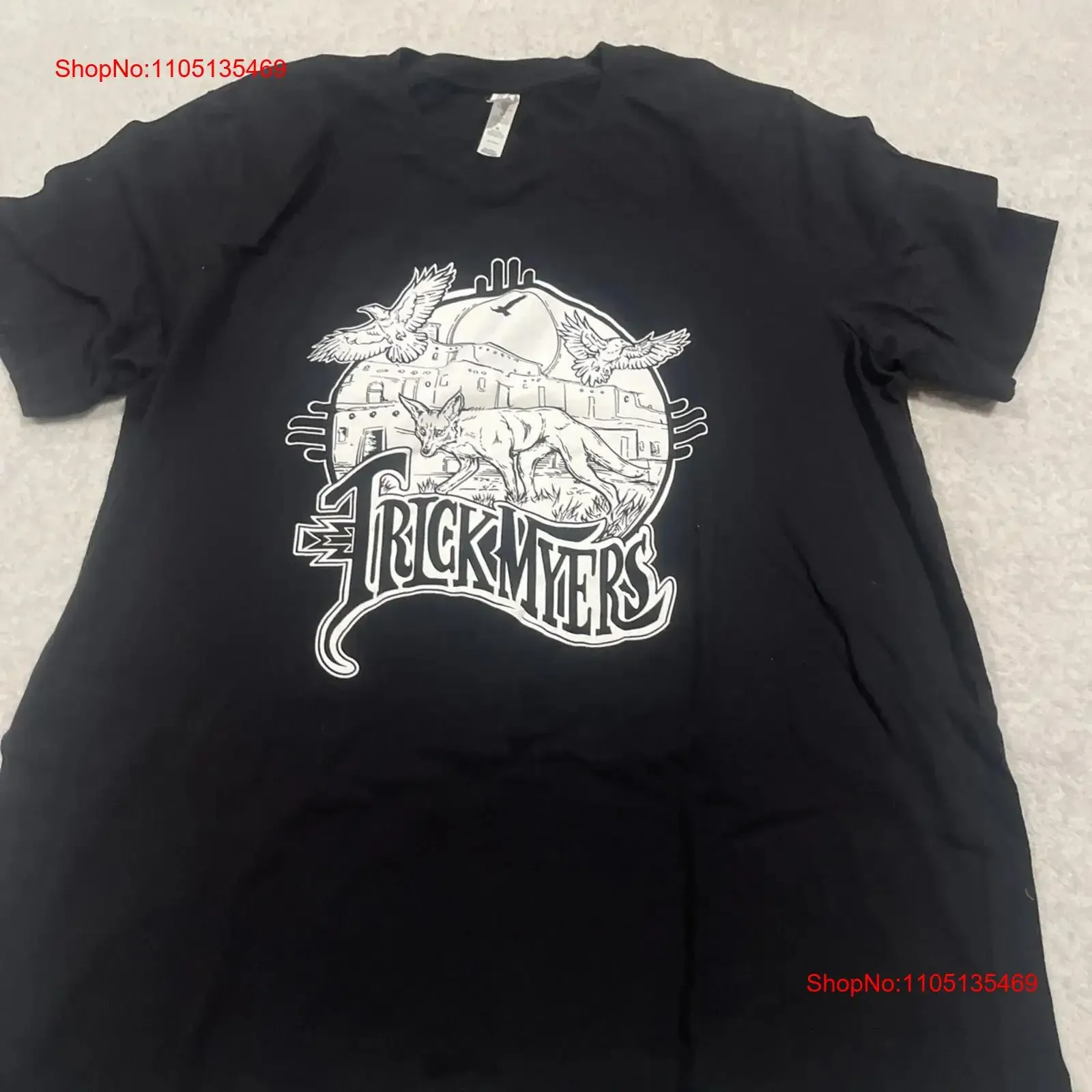 Trick Myers Coyote Cry Black Band T Shirt Size XL vintage Washed designer clothes Slightly graphic streetwear Versatile Unisex