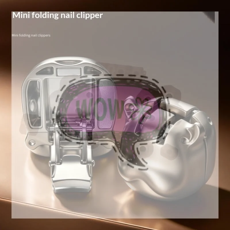 Mini Dog Head Keychain Foldable Nail Cutter Stainless Steel Nail Clippers Rotary Toenail Fingernail Manicure Trimmer Travel Tool
