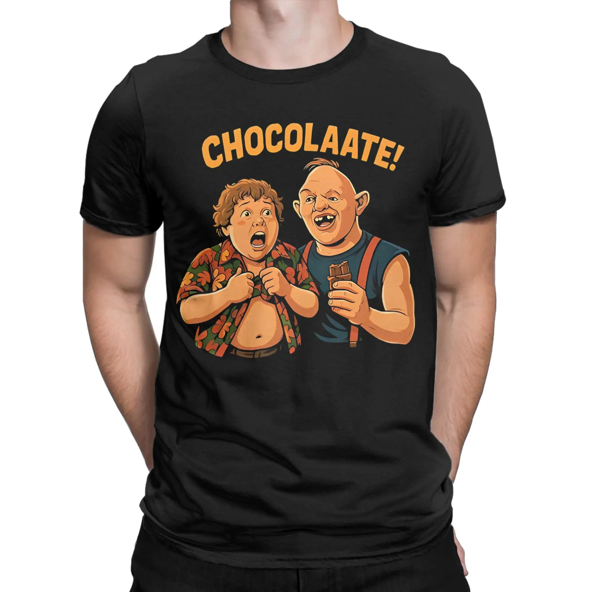 Goonies Chocolate Slot and Gordi T-Shirt Men  Crazy Cotton Tee Shirt Crew Neck Short Sleeve T Shirt Gift Idea Clothing