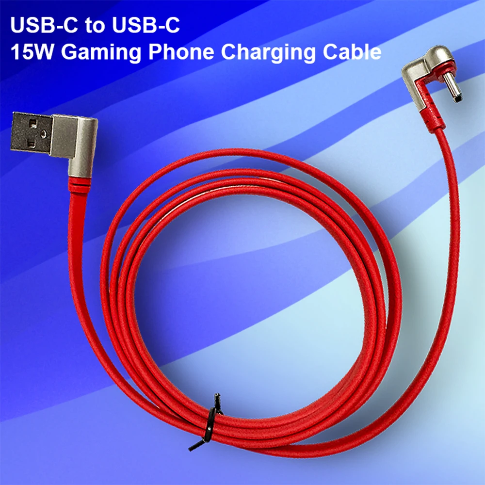 90 °   كابل شحن بزاوية 15 وات USB إلى C كابل ألعاب شحن سريع من سبائك الزنك لكابل شحن Xiaomi Huawei OPPO OnePlus