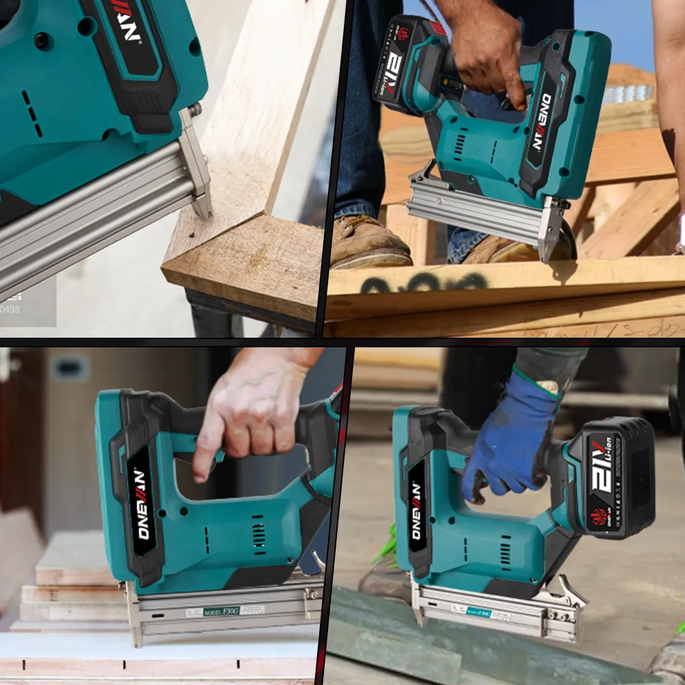 ONEVAN Bürstenloser Elektrischer Nagler F30G, Tacker-Pistole für Holzarbeiten, Kompatibel mit Makita 18V Akku