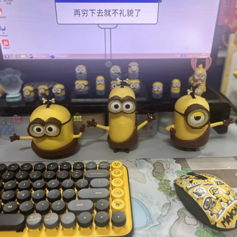 Miniso Despicable Dadd Minion Doll Gift Box Static Doll Handmade Wildman Series B Ob Pvc Toy Collection Model Children'S Gift