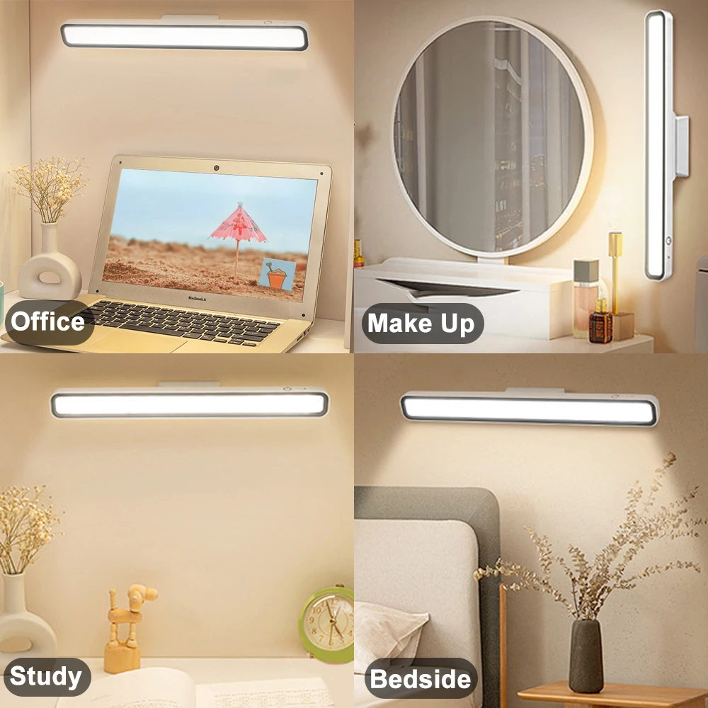 Lampe de bureau LED Rechargeable par USB, lampe de Table suspendue, magnétique, gradation continue, armoire, garde-robe, veilleuse