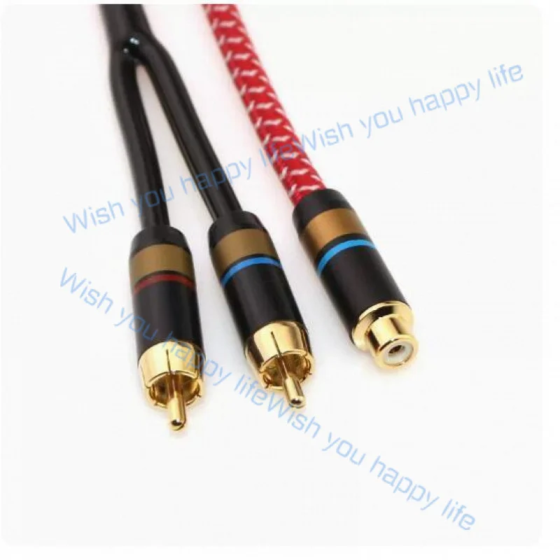 L... L121 Single RCA Female To Dual RCA Male For Car Audio Box Mixer Amplifier Cable