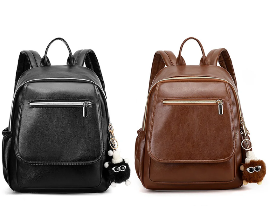 2025 Korean New Fashion Leather Large Capacity Travel Backpacks Women's Casual Shoulder Bags Totes School Bag Messenger Backpack