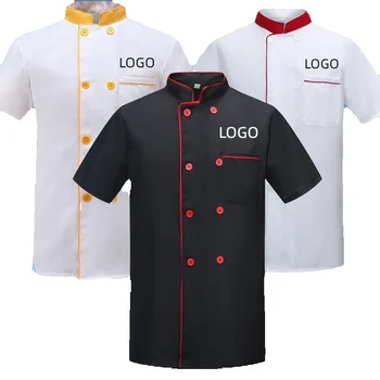 Chaqueta de uniforme de Chef con logotipo impreso bordado personalizado, ropa de cocina, camisa de cocina, servicio de Hotel, comida rápida, olla caliente, abrigo de tienda de pasteles