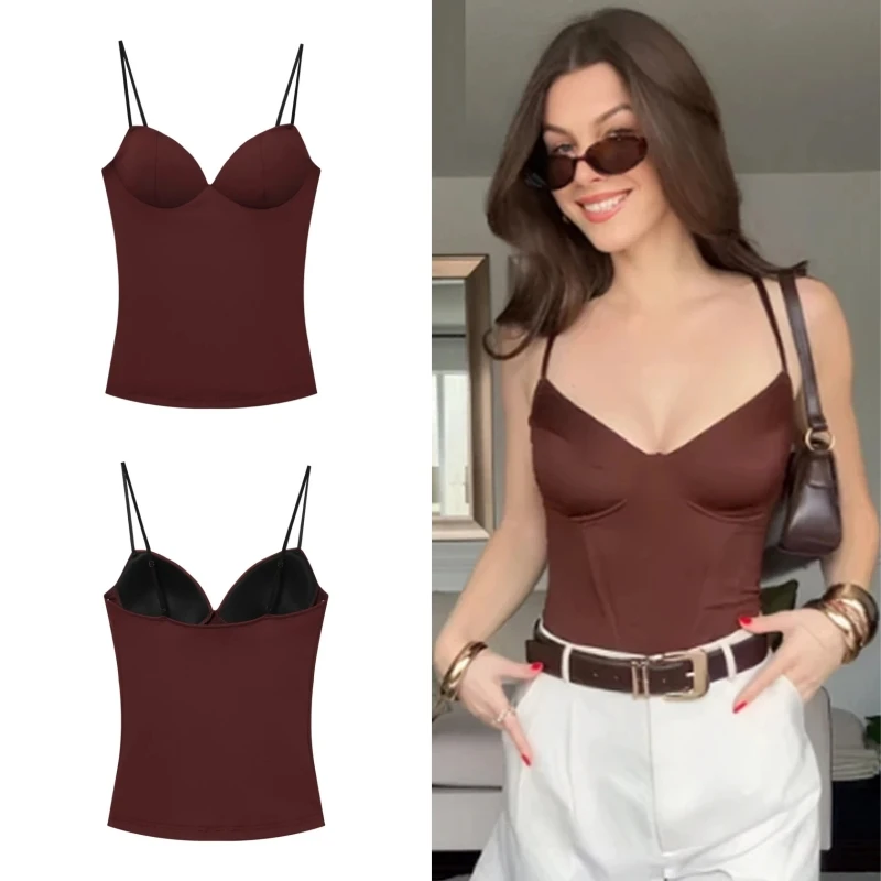 

2026 Chic Corset Slip Slim Crop Tops Women Sexy V-neck Sleeveless Backless Tanks & Camisole Summer Elegant Bustier Women Tops