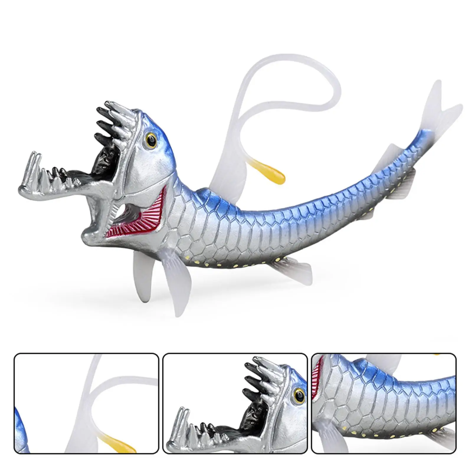 لعبة نماذج للحيوانات البحرية مجموعة نماذج لعب السمك للأولاد والأطفال Chauliodus #4