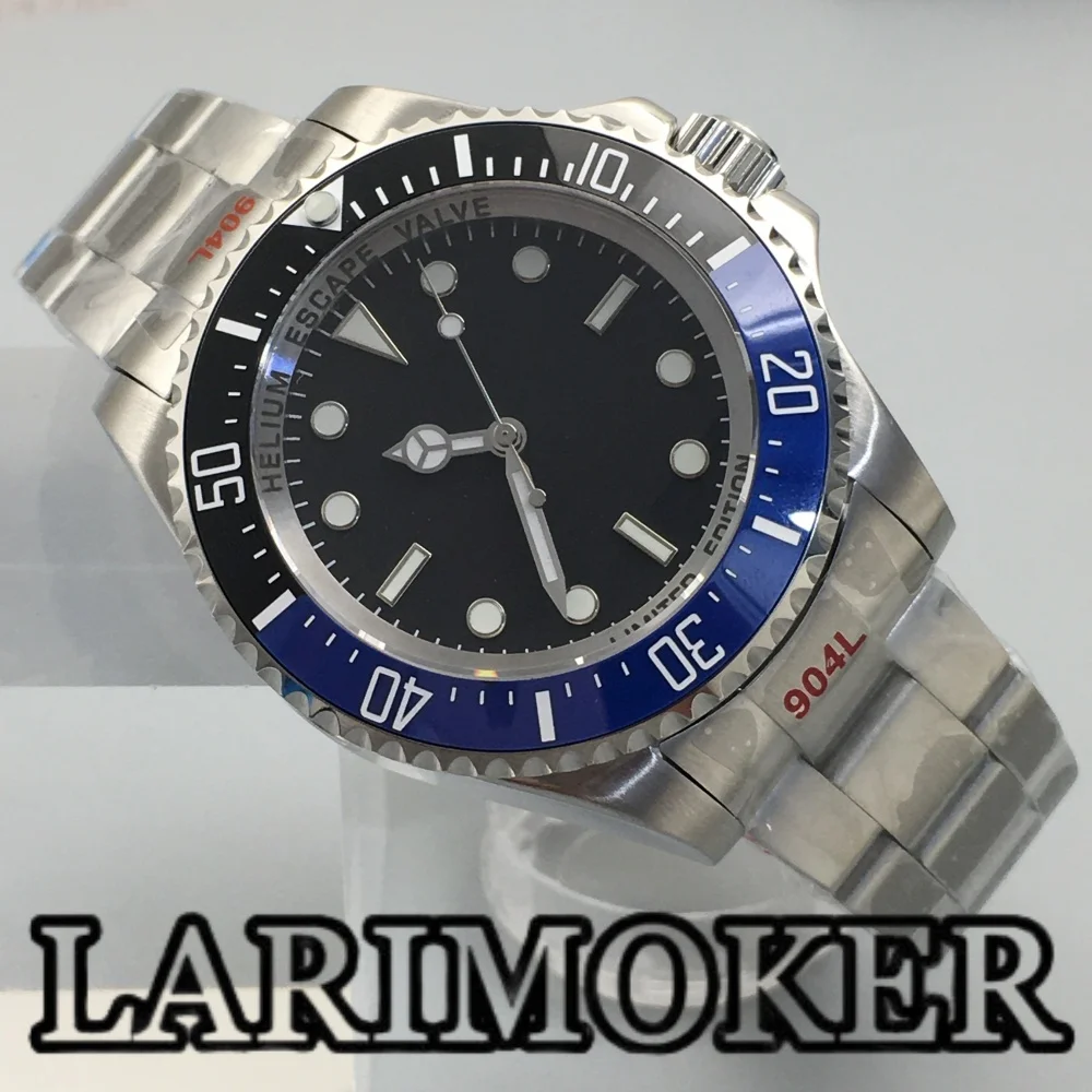 LARIMOKER 43MM Orologio meccanico da uomo NH35 Miyota 8215 PT5000 Vetro zaffiro luminoso Quadrante nero Lunetta in ceramica Orologio impermeabile