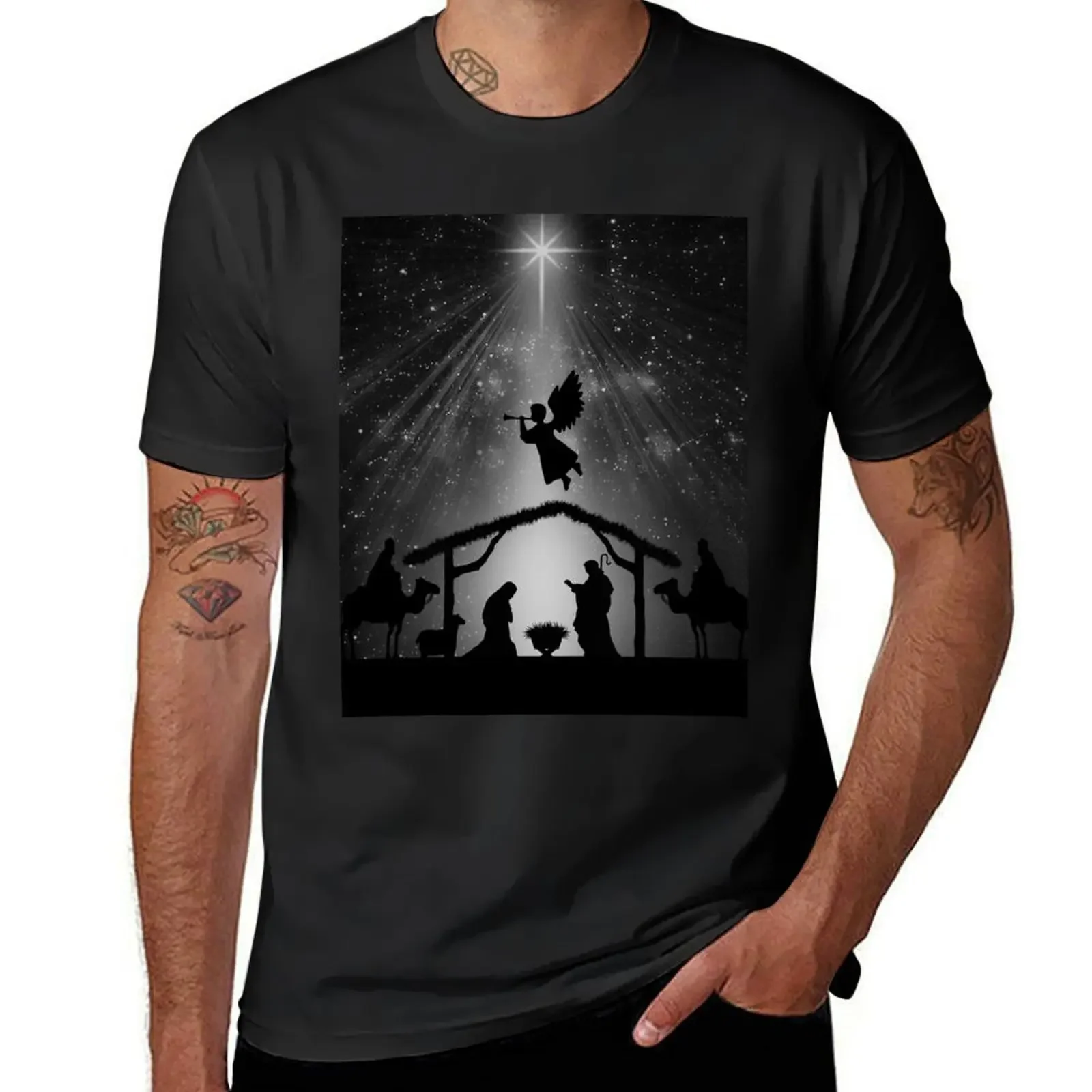 Camiseta de estrella de Belén para hombre, camisa de gran tamaño, gráfica, de diseñador