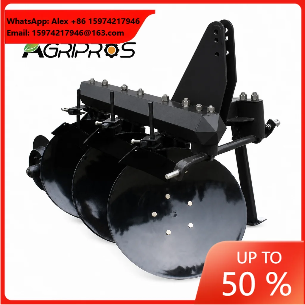 Disc Plough 65 Series 5 Discs 1500mm Width Cat II Mounted Non-Wrapping Deep Tillage Farm Plow For 120HP 4-Wheel Tractor