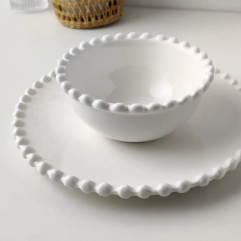 

1pc/lot Hot sale simple style white color pearl shape plate bowl heart bowls tableware dessert soup dinner s