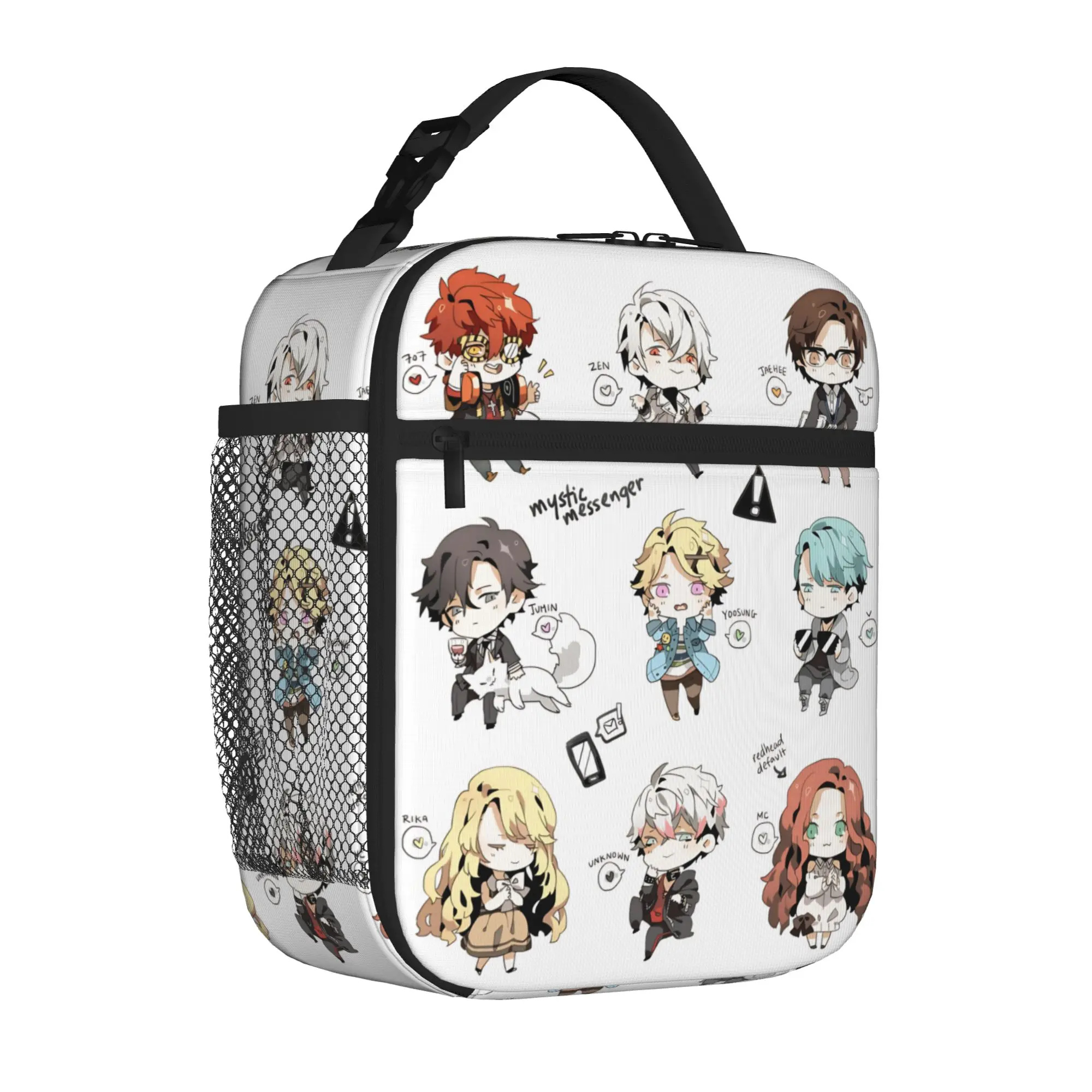Mystic 707 Cartoon Messengers Insulated Lunch Tote Bag for Work Zen Jumin Portable Cooler Thermal Large Size Bento Bags