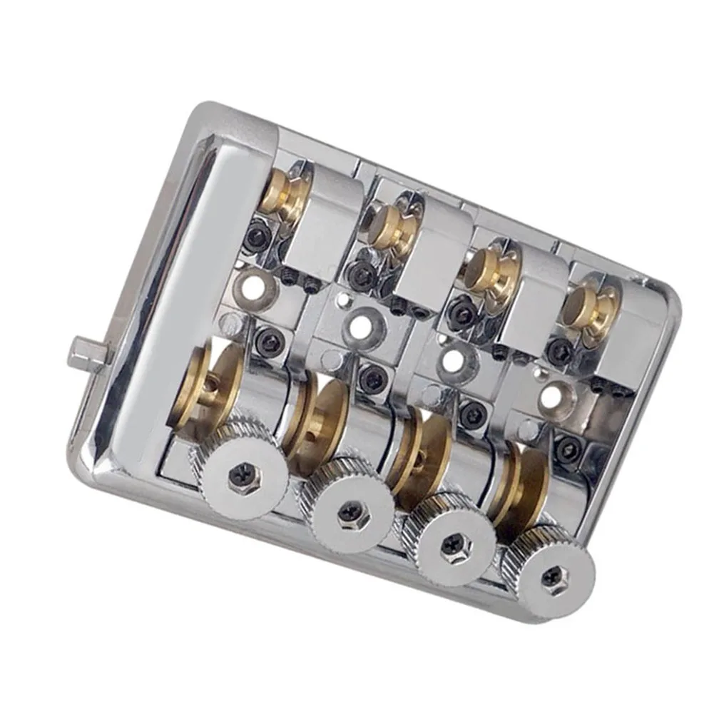 Professional Travel Bass Bridge for Headless 4 String Bass with Brass Roller Saddles Designed for Performance and Stability