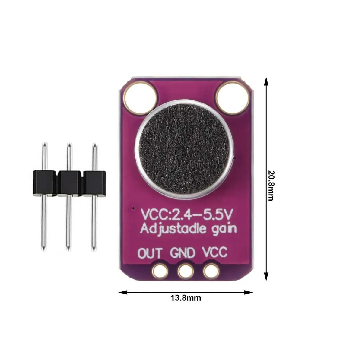 2/4/6Pcs GY-MAX4466 Sound Sensor Module Microphone Preamplifier Adjustable Gain Blue Breakthrough Board