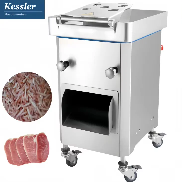 2025 New Automatic Commercial Fresh Meat Slicing Shredding Machine with Motor 800KG/h Capacity Cheese Dicer for Pork