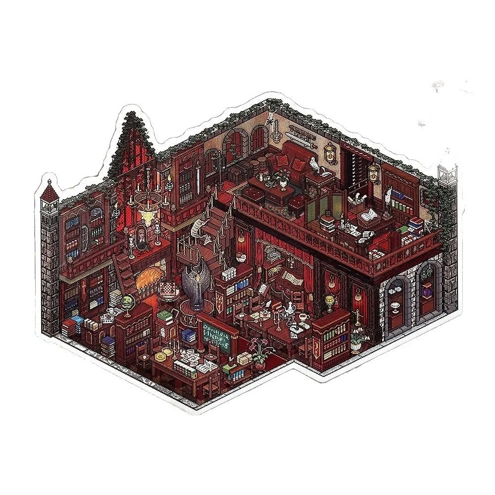 

Наклейки в ретро-стиле для творчества, вырезанные по контуру, 3D-наклейки для сборки, миниатюрные наклейки «Мой маленький домик на дереве», подарки для детей