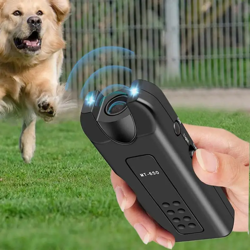 Portable Dog Repeller Anti Barking Stop Bark Training Device Multifunction Bark Control Ultrasonic Tool With LED Flashlight