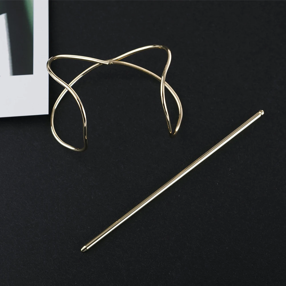 

2 set 2 Sets Bun Hairpin Simple Chignon Pin Stick For Women Daily Wedding Party Prom Night Out Durable Lightweight Metal Hair