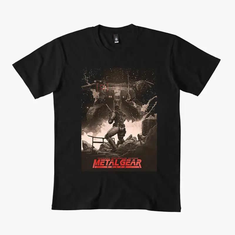 Metal Gear Solid MGS Game Gift T‑Shirt for Gamer 0315 Unisex Cotton Short Sleeve Tees Solid Snake Graphic Print Streetwear Tops