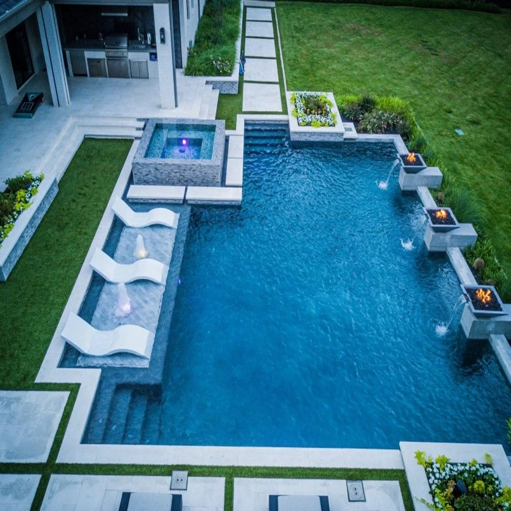 Biggest Backyard Luxury Design Swimming Pools Price Outdoor Spa Complete Kit in Ground Fiberglass 18 X 52 Swimming Pool