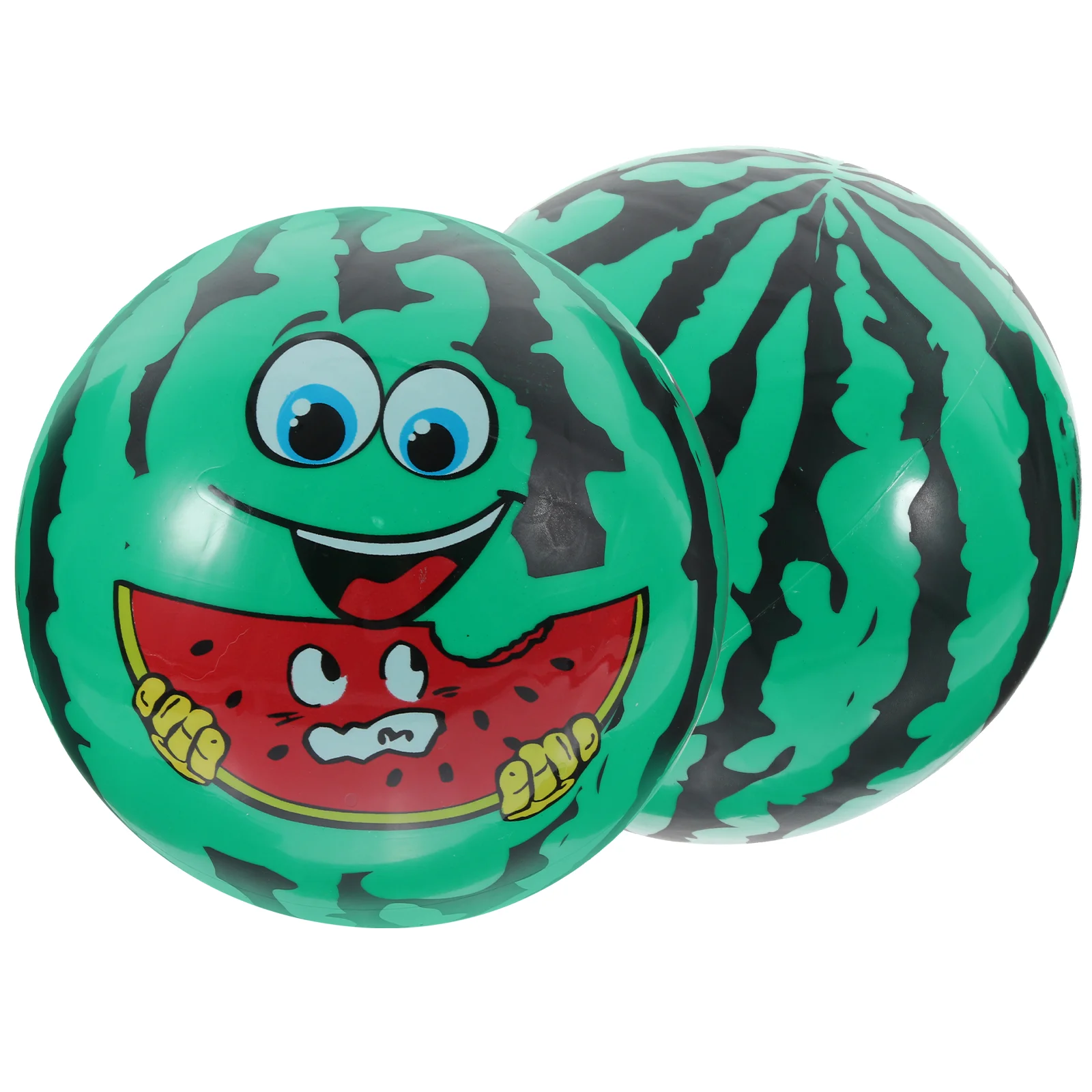 2 Pcs Inflatable Racket Ball Large Beach Watermelon Swimming Pool Balls Decorative Portable Kids