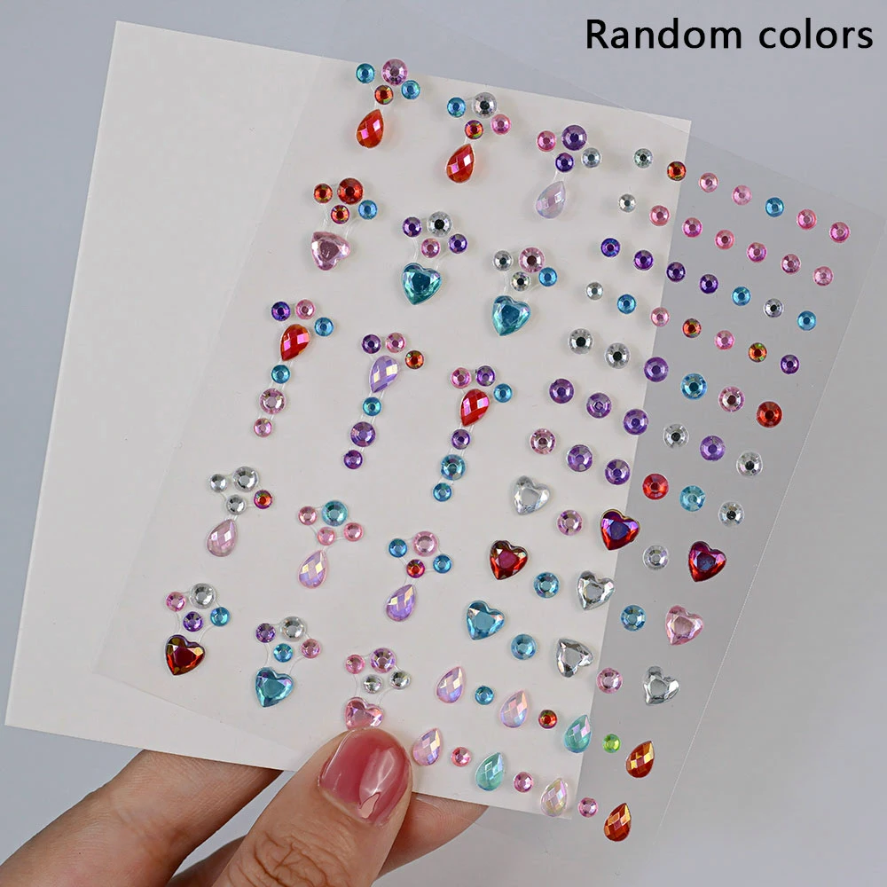1 vel 3D dromerige schelp parel edelstenen gezicht stickers sprankelende zeemeermin diamant tijdelijke tatoeages DIY body art podium make-up strass