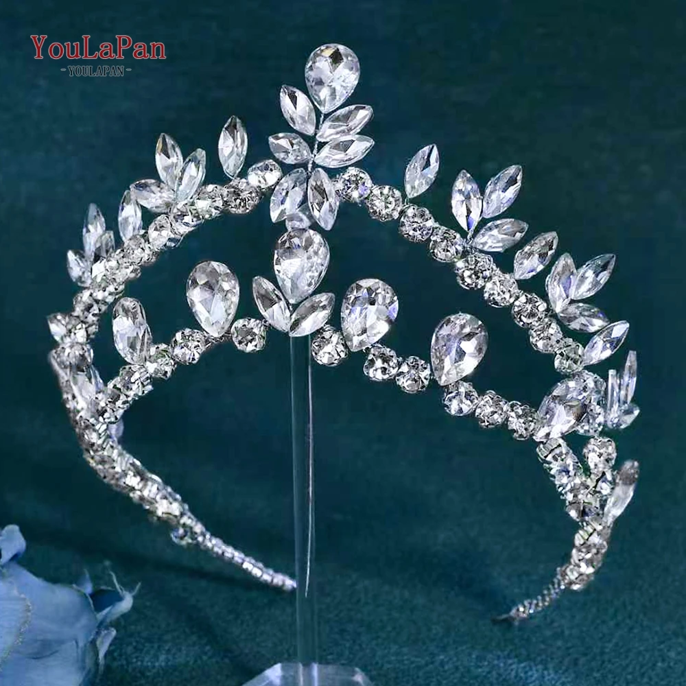 YouLaPan Bridal Crown Headband Bling Rhinestone Wedding Hair Hoop Accessories Women Pageant Hairstyle Tiaras Headwear HP954