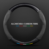 Car Carbon Fiber Suede Alcantara Steering Wheel Cover For Chevrolet Cruze Captiva Lacetti Aveo Niva Spark Sonic Trax Camaro