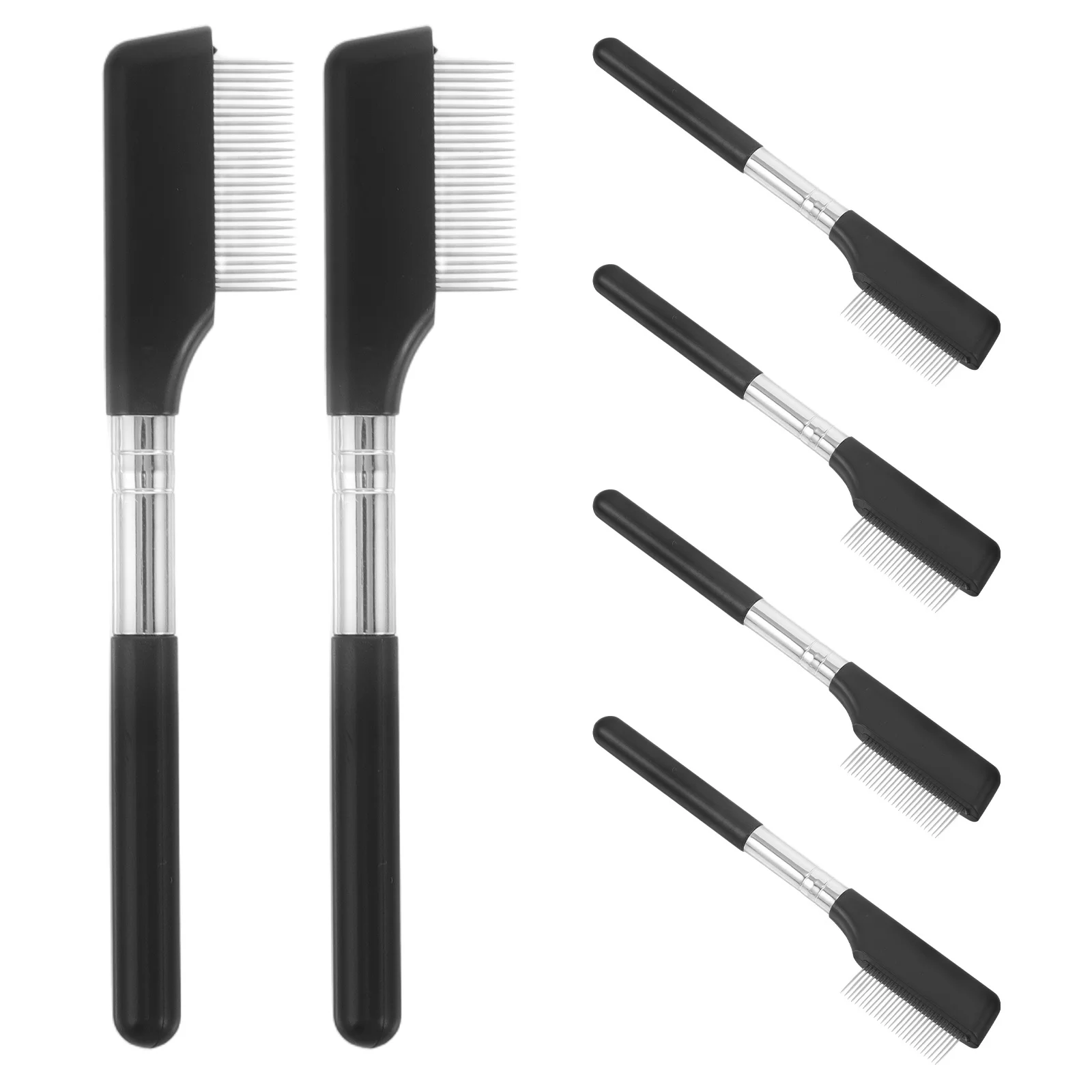 6 قطعة مشط رمش معدني غرامة الأسنان لاش فاصل أداة المحمولة رمش الاستمالة وإزالة الماسكارا تصفيف لاش مشط