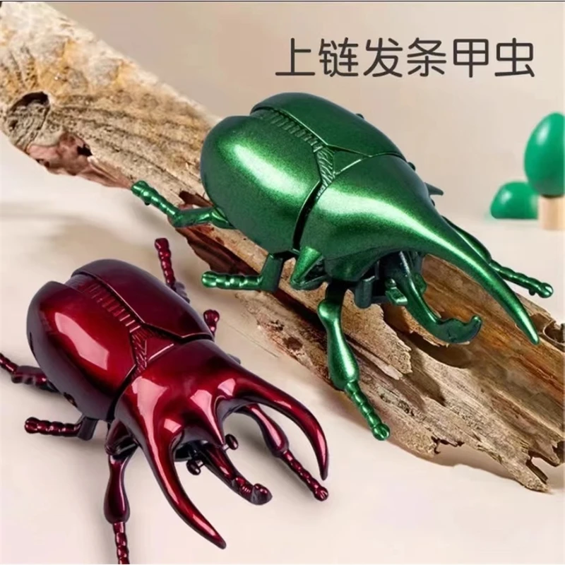 Wind Up Realistic Fighting Beetle Clockwork Rhinoceros Ladybug Cicada Educational Toy For Kids And Collectors Play Birthday Gift