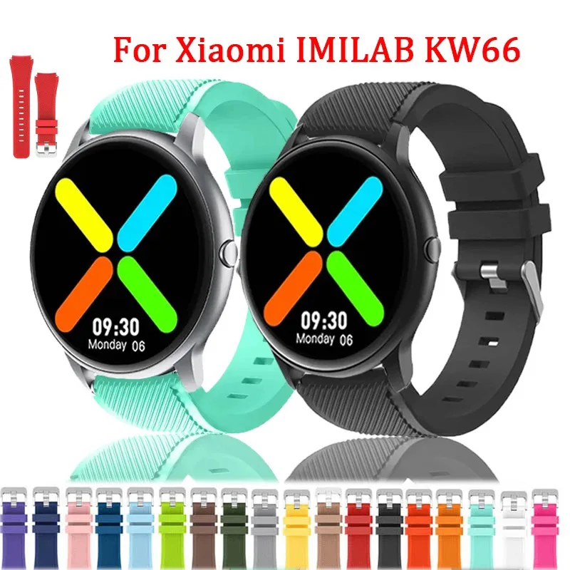 22mm Silicone Strap For IMILAB KW66 Smartwatch Replacement Watchband Sport Band For YAMAY SW022 Quick Release Bracelet Correa