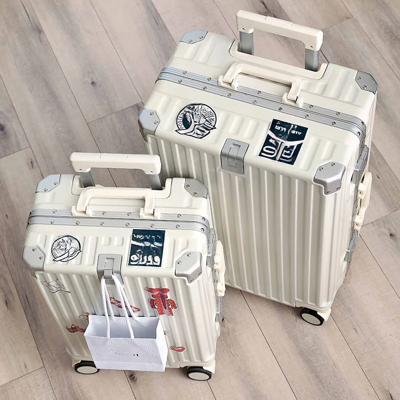 Multifunctionele Bagage Trolley Case Dames Instappen Rits Opladen Grote Capaciteit Reiscode Lederen Case