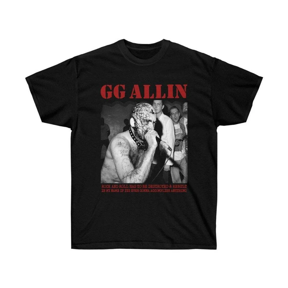 GG Allin Shirt Short Sleeve Shirt Black Unisex All Size Shirt KK28