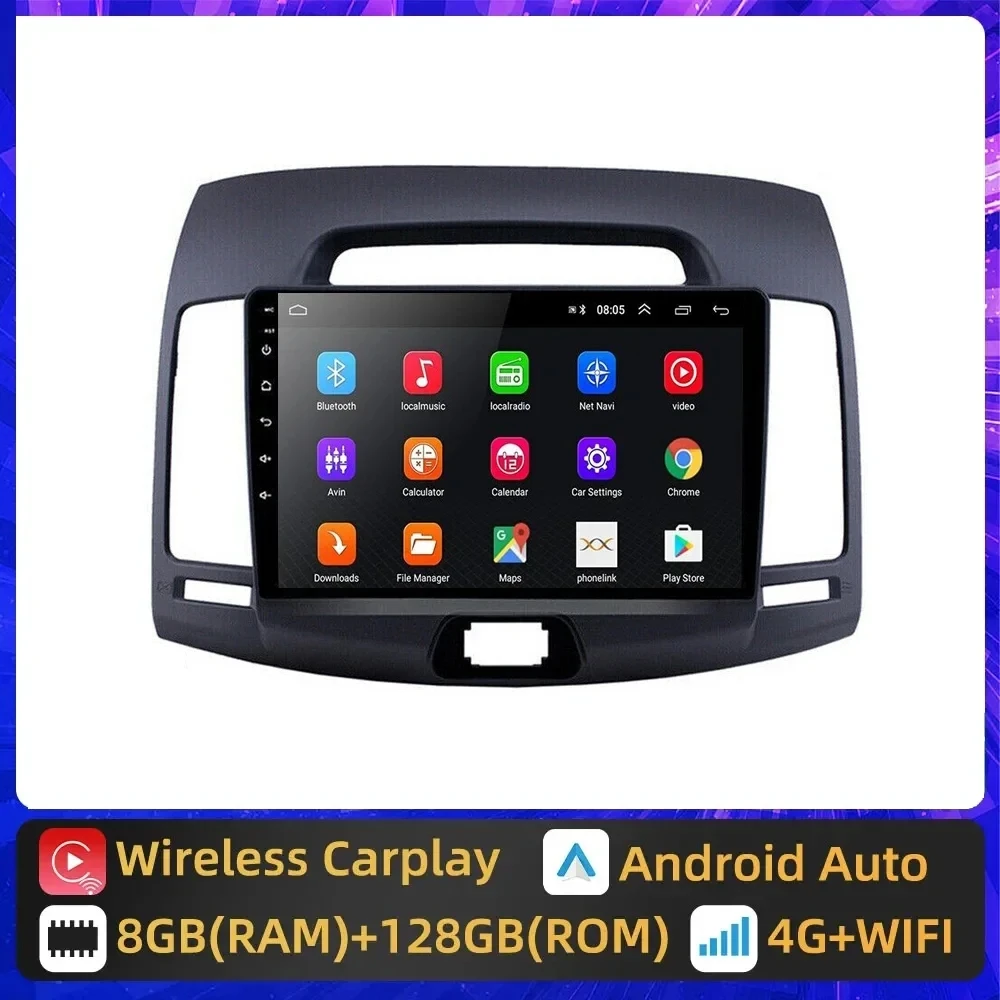 

2Din Android 14 Car Radio Multimedia Video Player for Hyundai Elantra 4 HD 2006-2012 Navigation GPS Auto Stereo wireless Carplay
