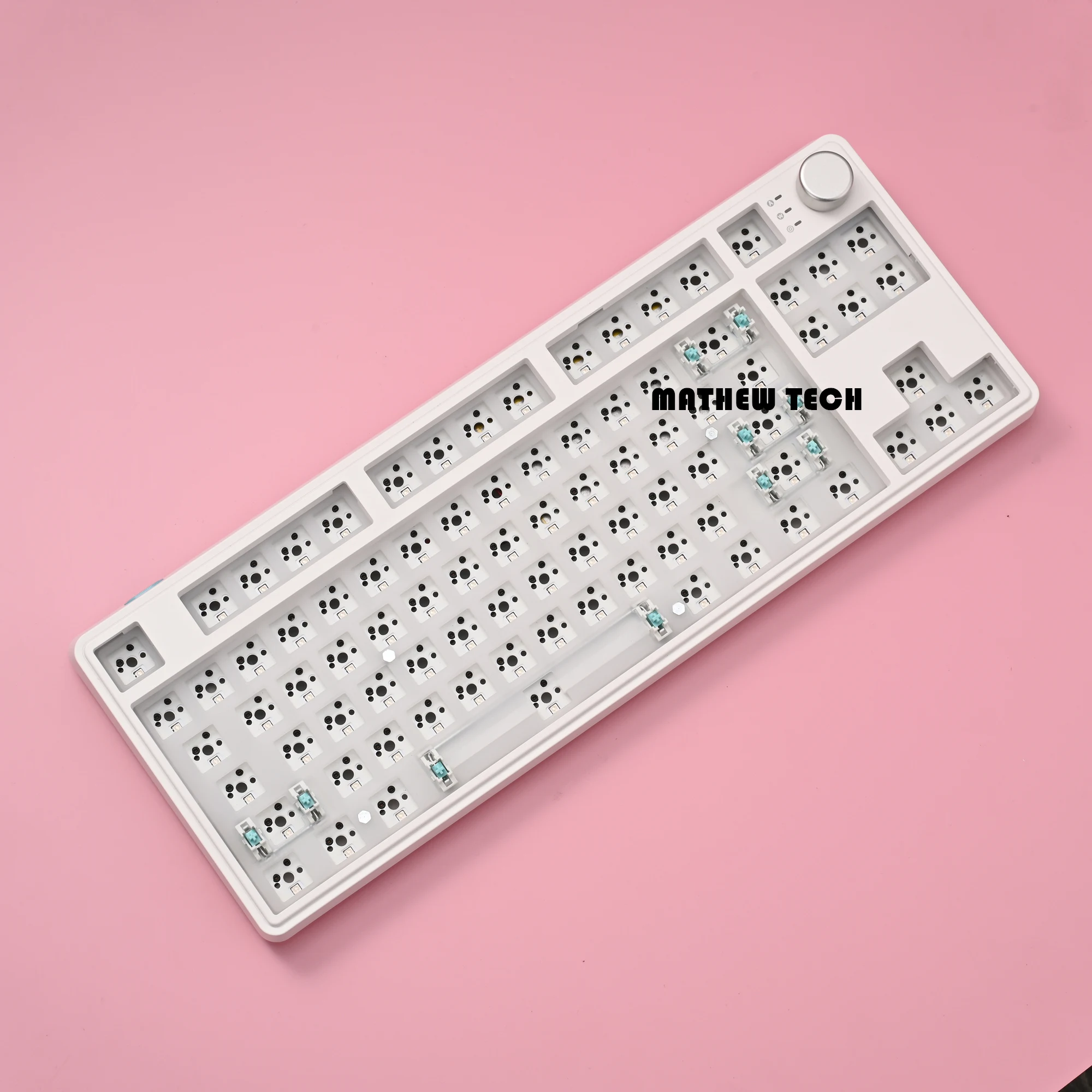 

MATHEW MK86 Kit/Barebone TKL RGB 3 Mode Mechanical Keyboard PC/Polycarbonate Plate Gasket Structure Hot Swappable Wireless