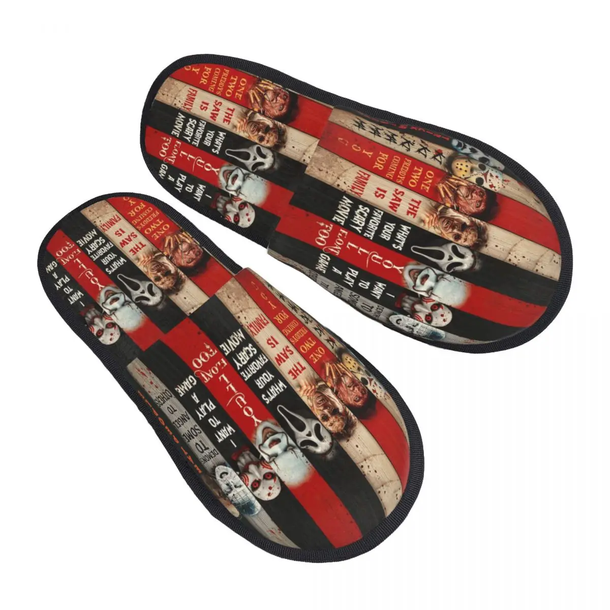 

Изготовленные на заказ тапочки из пены с эффектом памяти на Хэллоуин, женские удобные теплые домашние тапочки