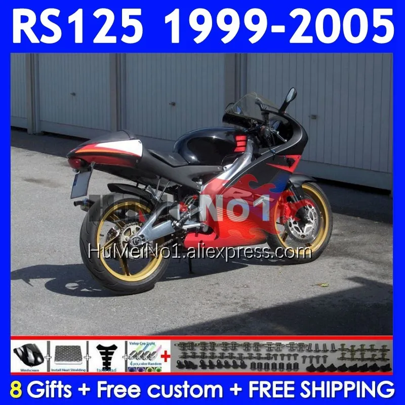 RS125R For Aprilia RS 125 R RR RS4 RS-125 311No.16 RS125 99 00 01 02 03 Red black 04 05 1999 2000 2001 2002 2003 2005 Fairing