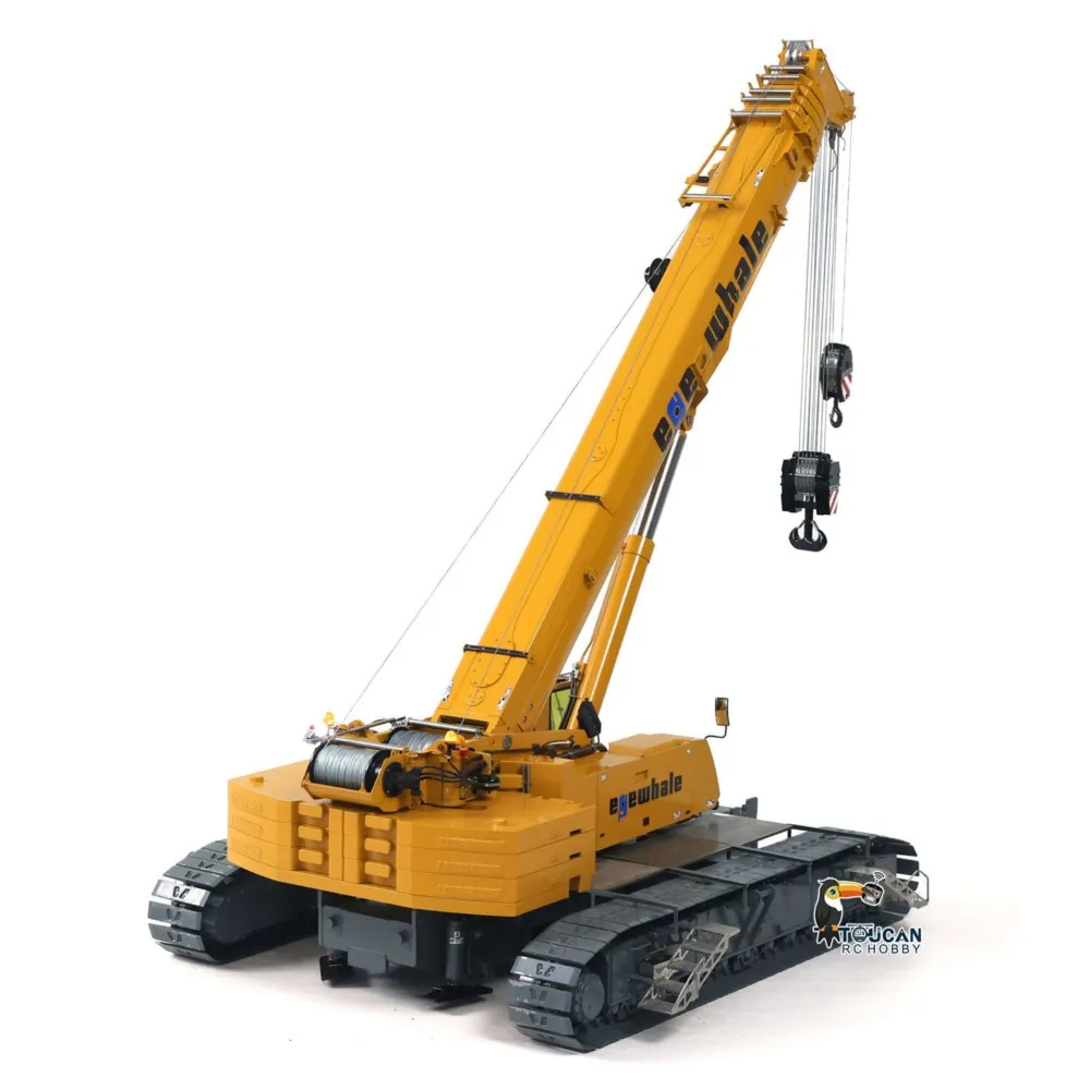 Eyewhale 1/14 Metal RC Hydraulic Telescopic Crawler Crane Truck Hoist Model Brushless Frsky Radio 5D Joystick Sound Light System