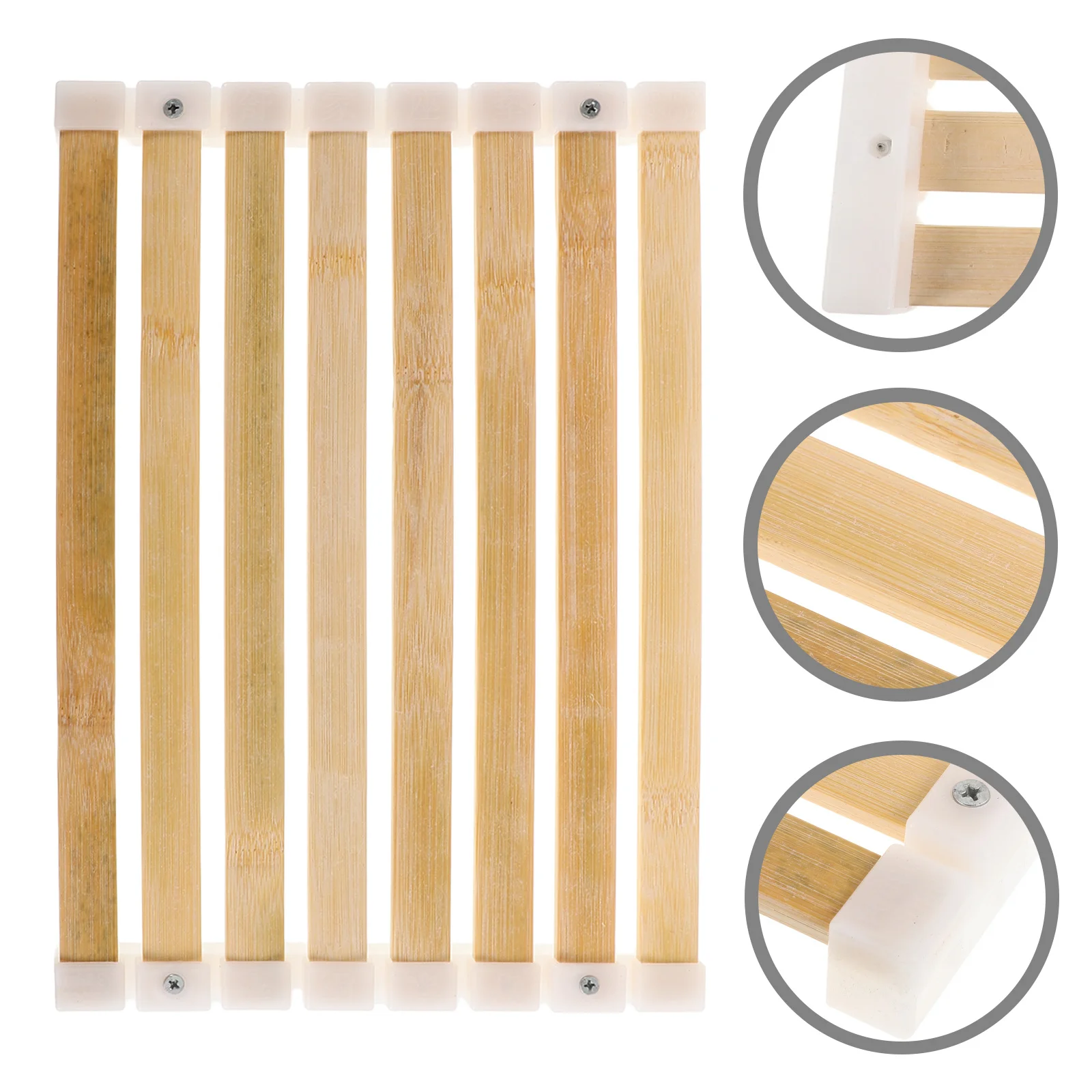 

Bamboo Sauna Mat Cushion Handcrafted Steam Room Bath Mat For Bathroom Spa Beige Nonslip Quick-Drying Floor Support