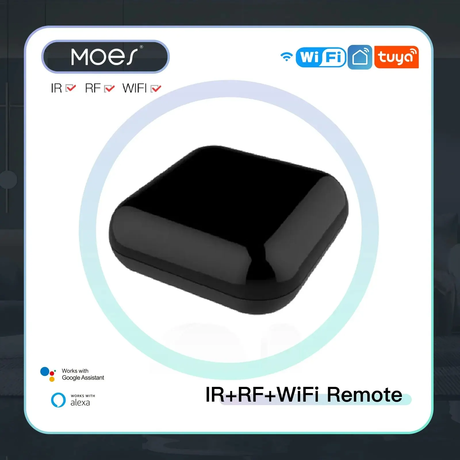 MOES Tuya WiFi IR RF Remoto para Ar Condicionado TV Controle Remoto Infravermelho Universal Funciona com Alexa, Google Home