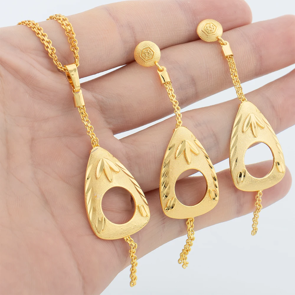 2pcs Jewelry Set for Women Creative Fashion Droplet Pendant Necklace Earrings Daily Wear Birthday Party Anniversary Gift Jewelry