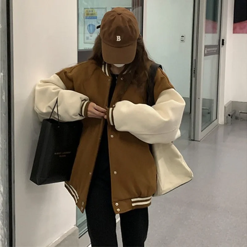 Basic Jackets Women Street Wear Fashion Preppy Korean Style Slouchy Prevalent Ulzzang Popular Autumn Cool Unisex Friends Chic