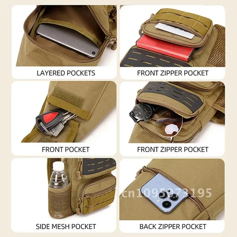

USB Camping Tactical Chest Bag Sling Backpack Men Outdoor Sports Fishing Pure Hiking Travel Hunting Waterproof Shoulder Bags