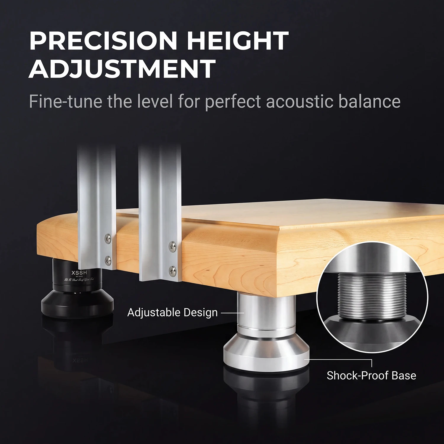 Sandwich‑Style Damping Isolation Feet, Aluminum Alloy Base Spikes with Ceramic Steel Balls for HIFI Amplifier CD Player Speaker
