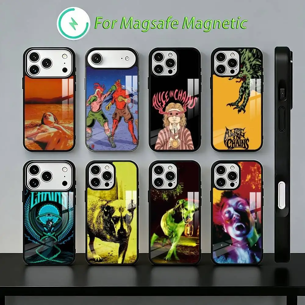 

A-Alice In C-Chains Band Phone Case For iPhone 17,16,15,14,13,12,11,Plus,Pro,Max Magnetic Wireless Charging