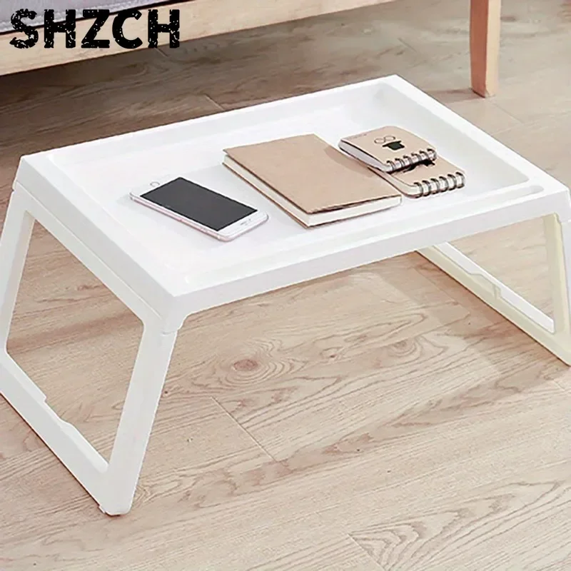 Multi-function Foldable Laptop White Desk with Stabilizing Legs, Portable Study Table for Bed Office, Household Desks Furniture