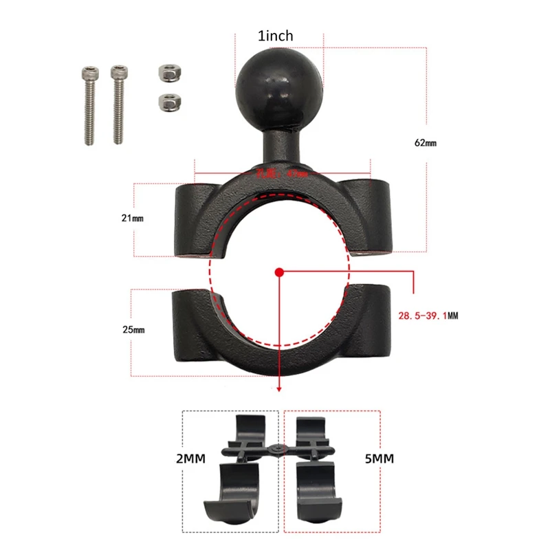 1 Set Rail Mount 1 Inch Ball Car Headrest Motorcycle Scooter Rearview Mirror Stem Bar Mount For Gar Min Gopro