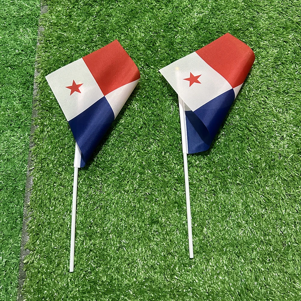 Panama Hand Flag 21*14cm Panama Hand Waving Flags With Plastic Pole For Sports Activity Home Decor