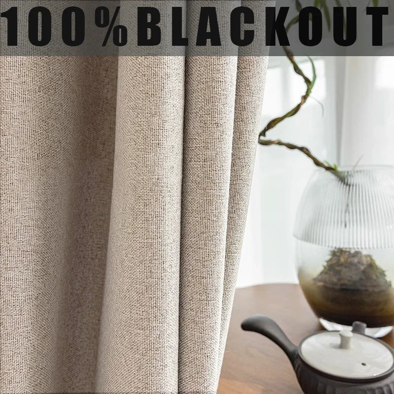 

100% Blackout Curtains for Living Room Bedroom Made Thermal Insulated Blinds Curtain Blind Thick Drap Window Custom